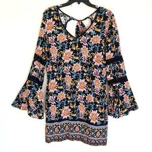 Xhilaration Bell Sleeve Floral Dress